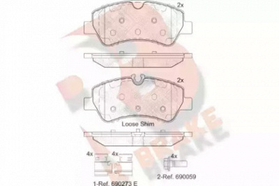 R BRAKE rb2116 -  Комплект тормозных колодок, дисковый тормоз